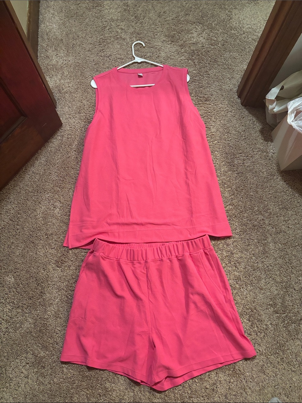 Women's Pink Sleeveless Top and Shorts Sleep Set
